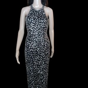 Elegant Black and Silver Women's Gown